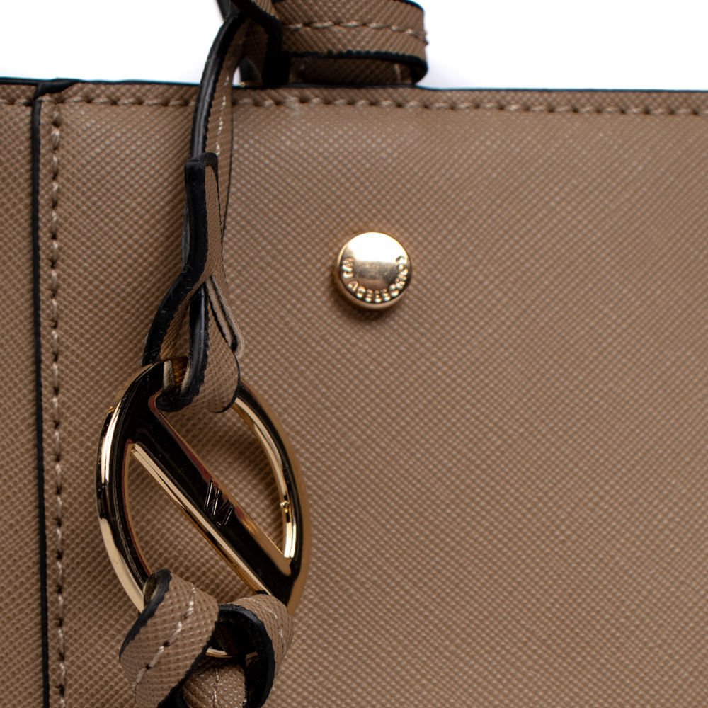 Bolsa Feminina WJ Tiracolo Pequena Estruturada Bege Bege 4