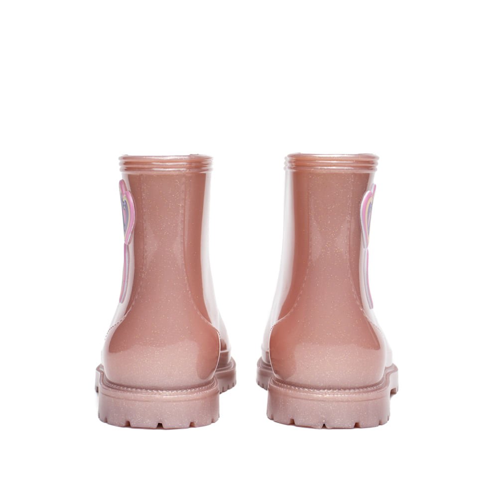 Bota Infantil Molekinha Galocha PVC Perolado Rosa Rosa 3