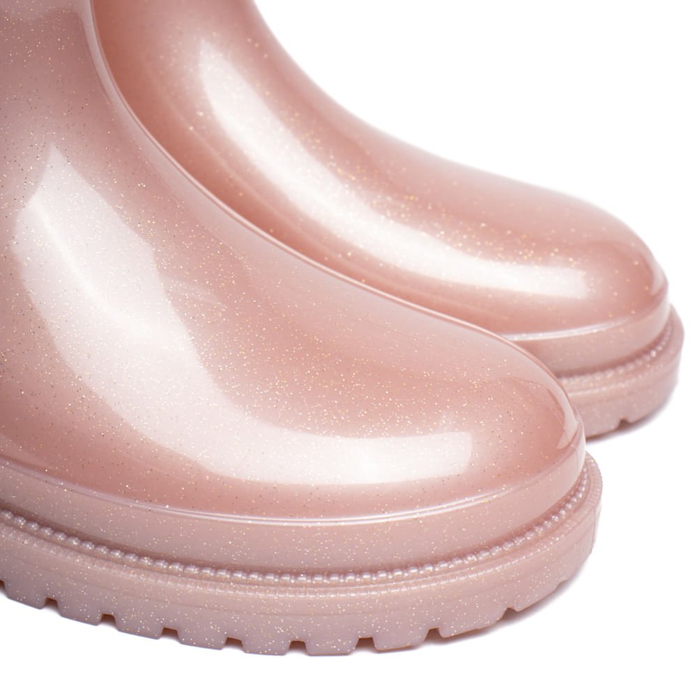 Bota Infantil Molekinha Galocha PVC Perolado Rosa Rosa 5