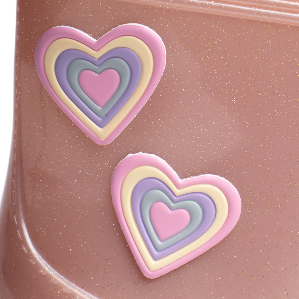 Bota Infantil Molekinha Galocha PVC Perolado Rosa Rosa 6