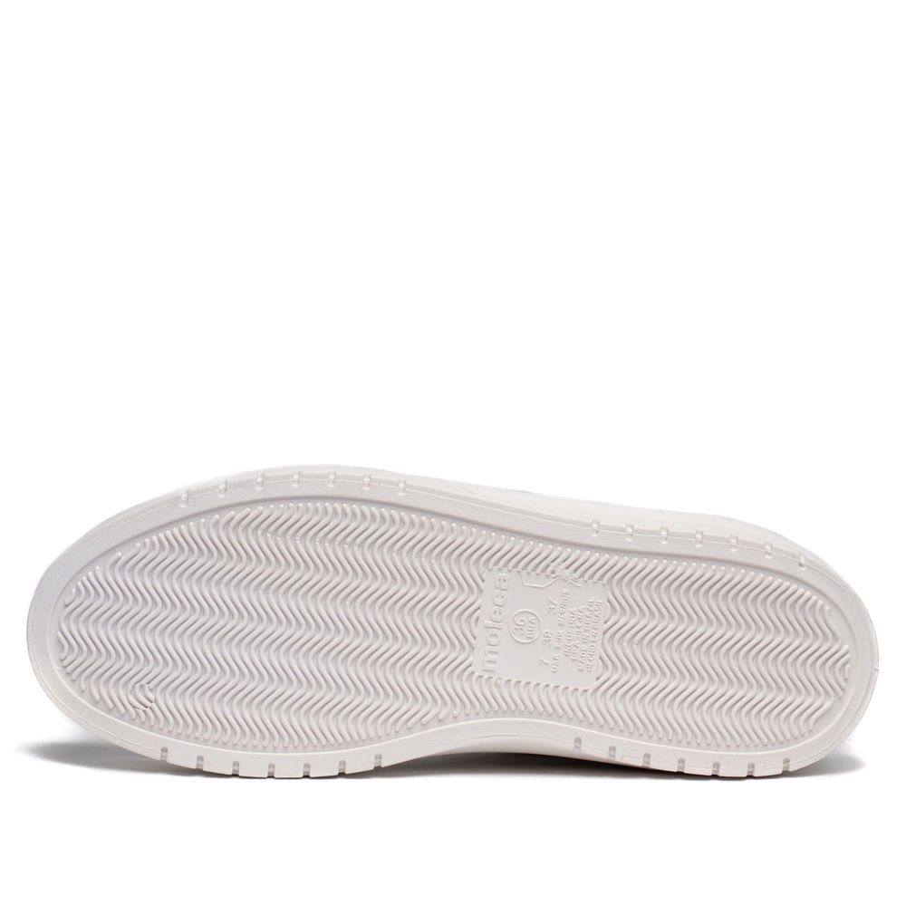 Tênis Feminino Moleca Napa Sardenha Recortes Branco Branco 2