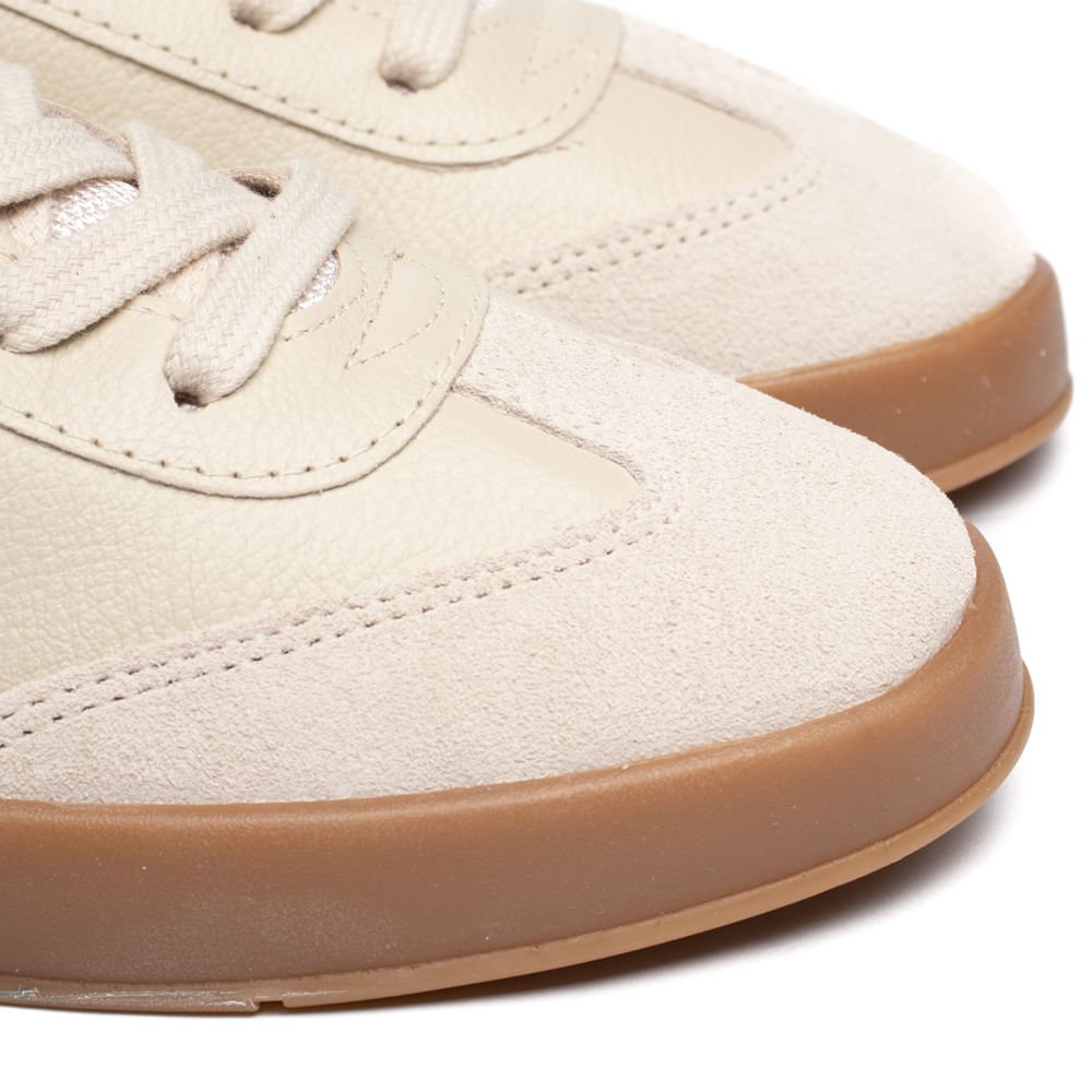 Tênis Feminino Bottero Couro Burnish Bege/Vinho Bege 5