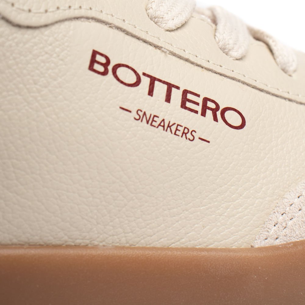 Tênis Feminino Bottero Couro Burnish Bege/Vinho Bege 6