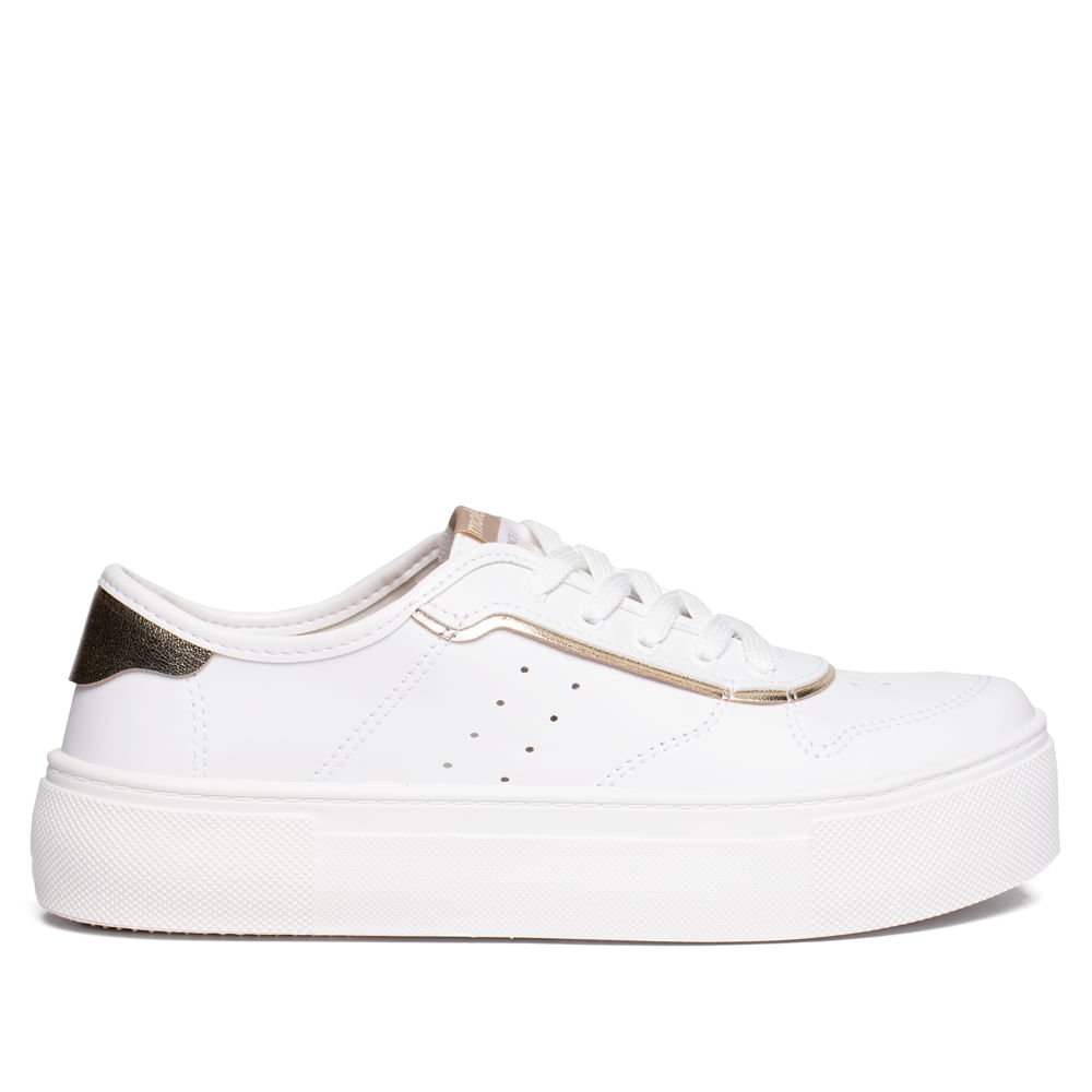 Tênis Feminino Moleca Flatform Napa Sardenha Branco