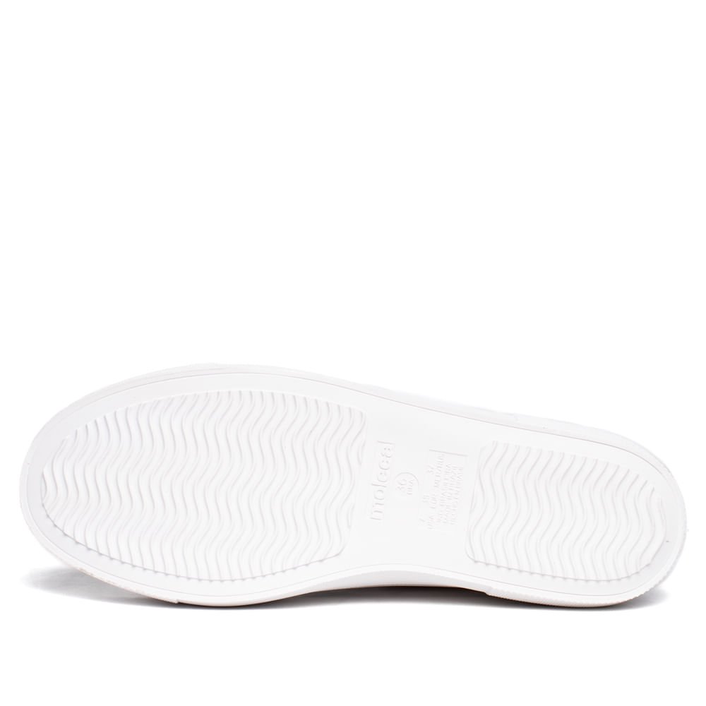 Tênis Feminino Moleca Flatform Napa Sardenha Branco Branco 2