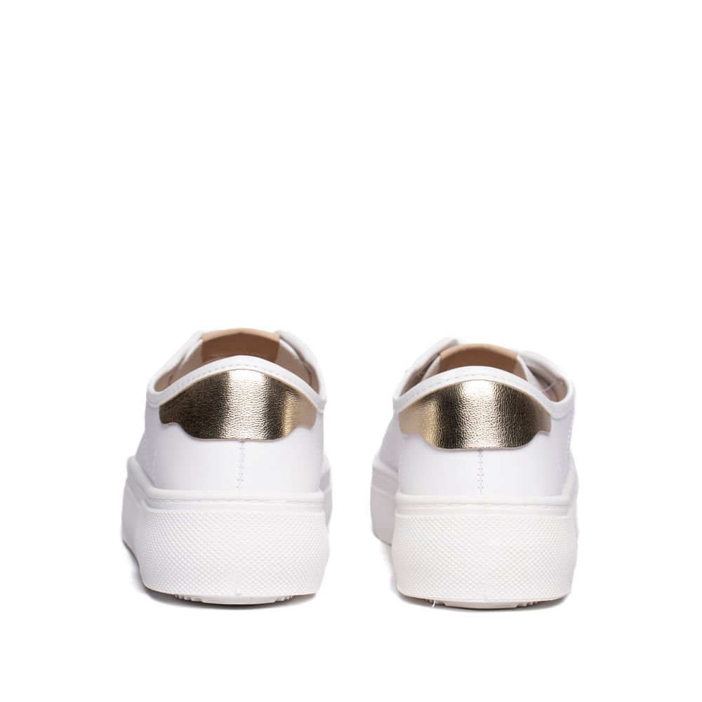 Tênis Feminino Moleca Flatform Napa Sardenha Branco Branco 3