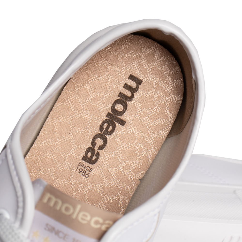 Tênis Feminino Moleca Flatform Napa Sardenha Branco Branco 5