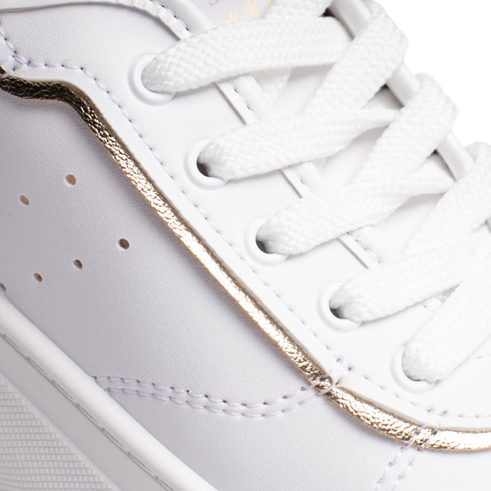 Tênis Feminino Moleca Flatform Napa Sardenha Branco Branco 6