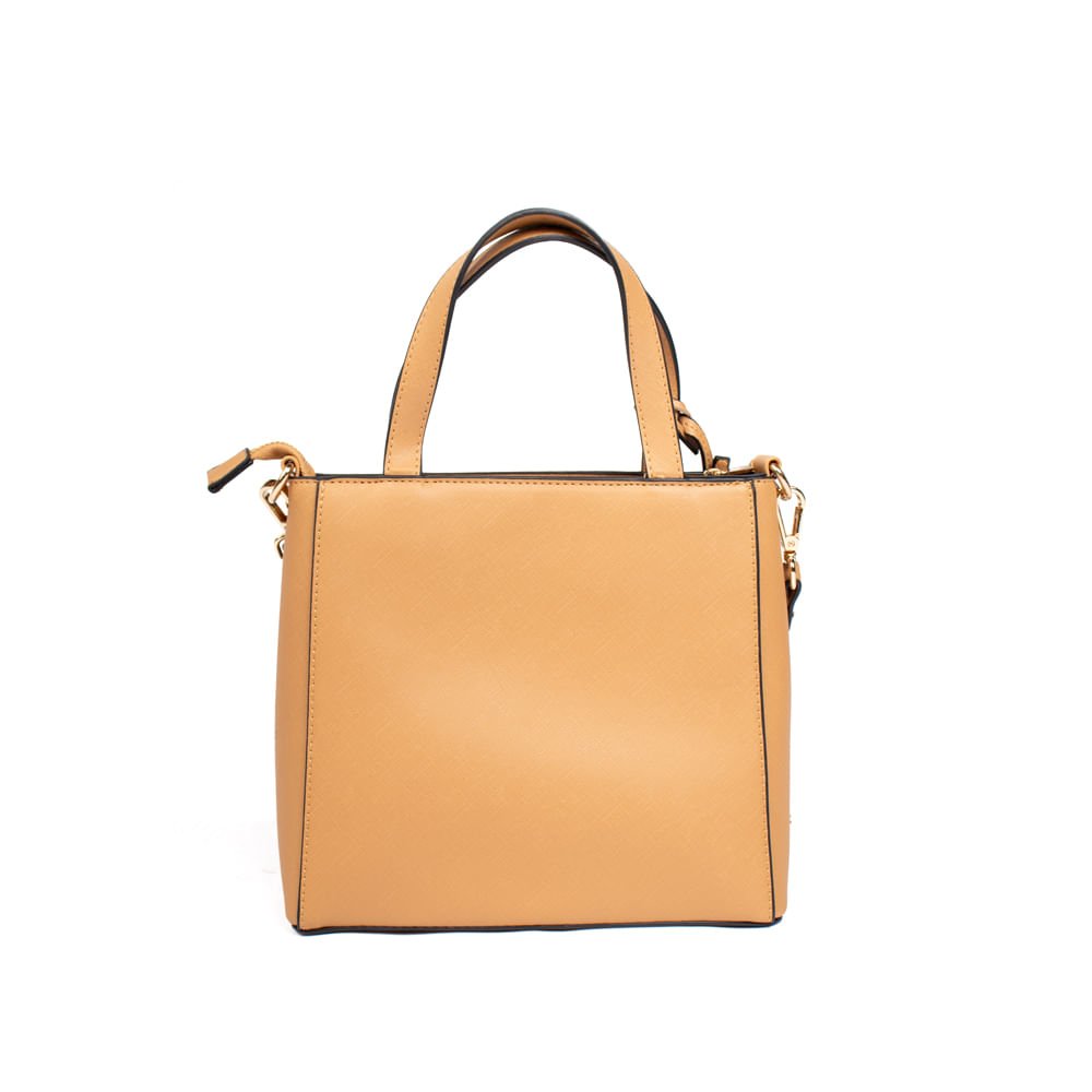 Bolsa Feminina WJ Tiracolo Pequena Estruturada Caramelo Marrom 2