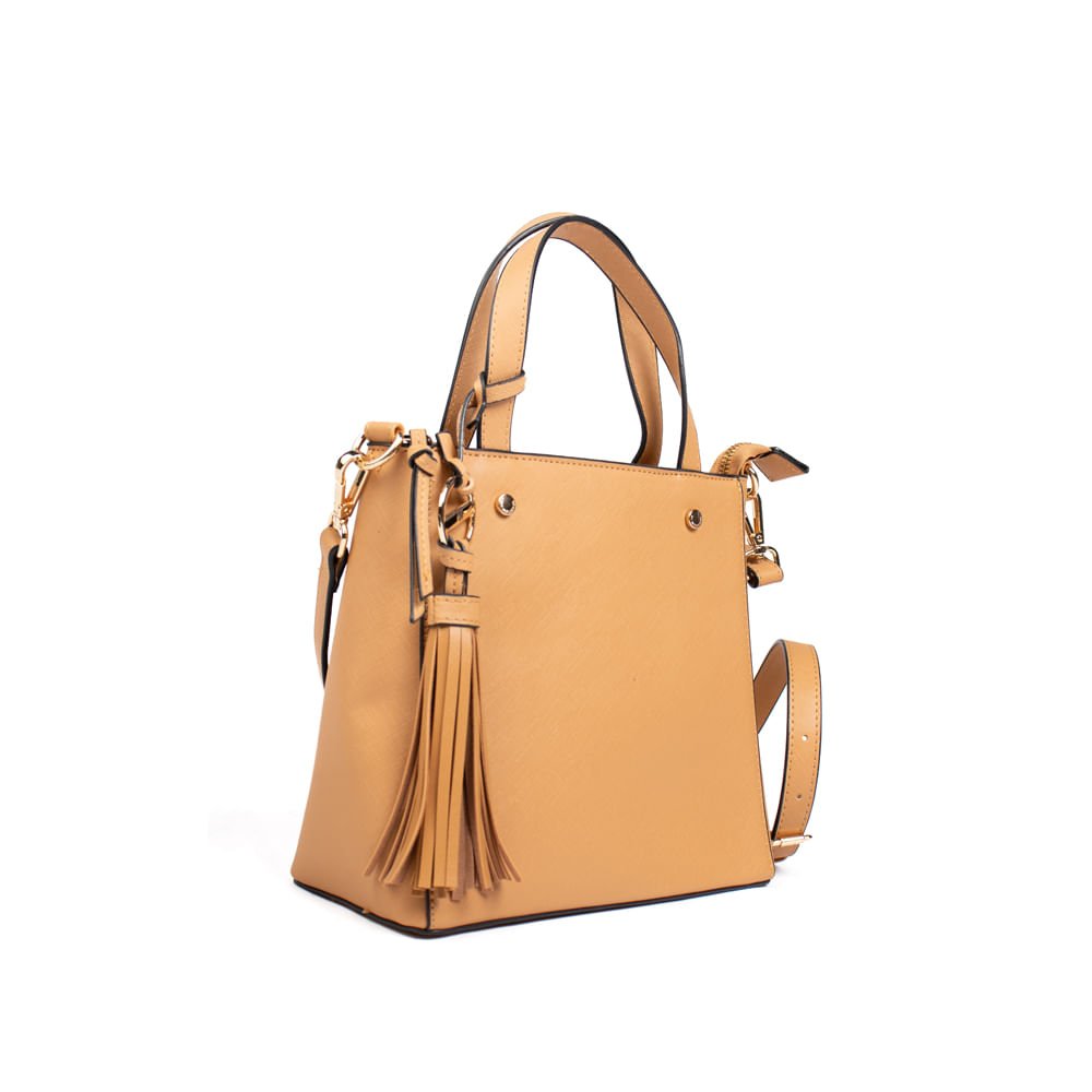Bolsa Feminina WJ Tiracolo Pequena Estruturada Caramelo Marrom 3