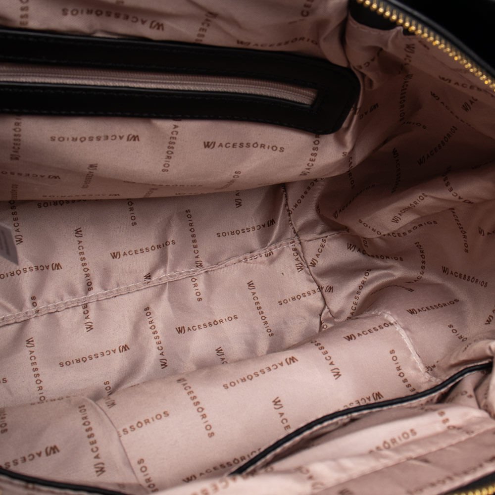 Bolsa Feminina WJ Satchel Tote Grande Tressê Preto