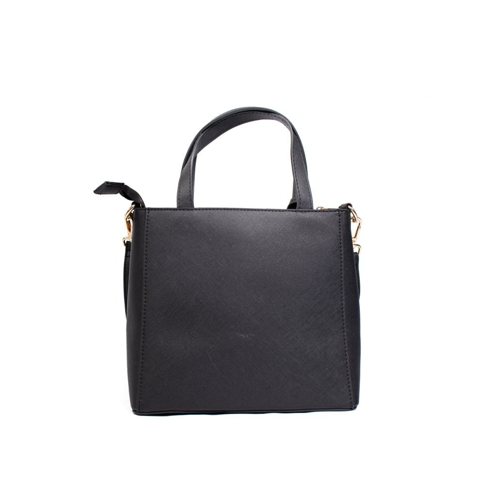 Bolsa Feminina WJ Tiracolo Pequena Estruturada Preto Preto 2