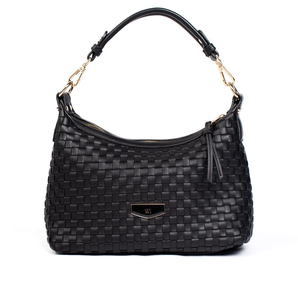 Bolsa Feminina WJ Hobo Média Tressê Preto