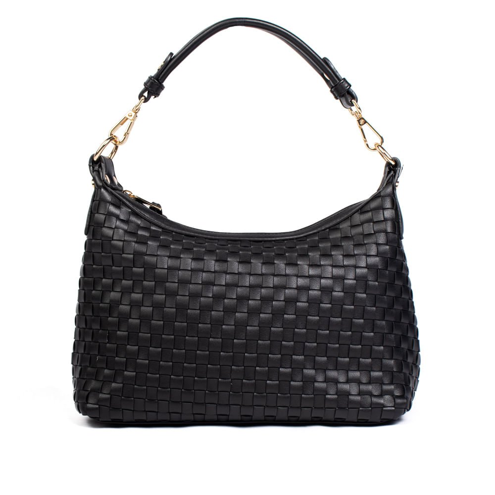 Bolsa Feminina WJ Hobo Média Tressê Preto Preto 2