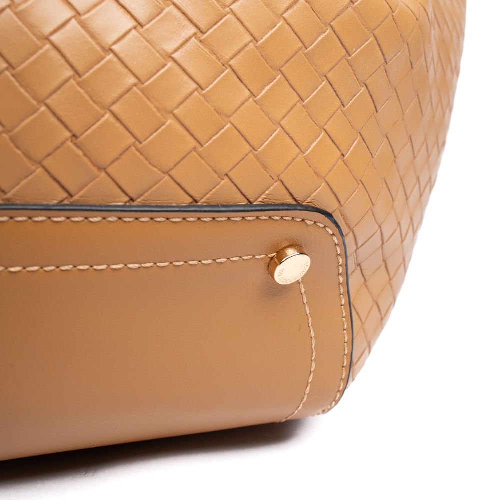 Bolsa Feminina WJ Satchel Tote Grande Tressê Caramelo Marrom 4