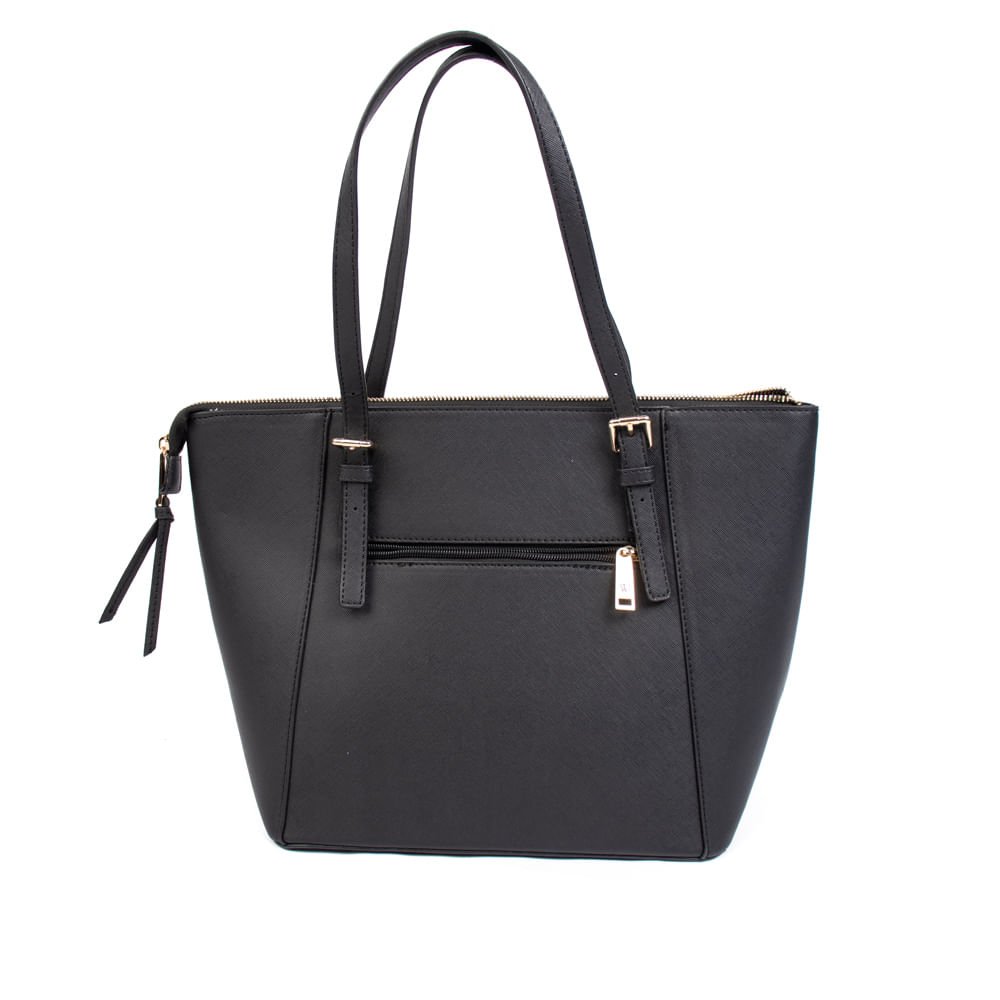 Bolsa Feminina WJ Média Alça Ombro Texturizada Preto Preto 2