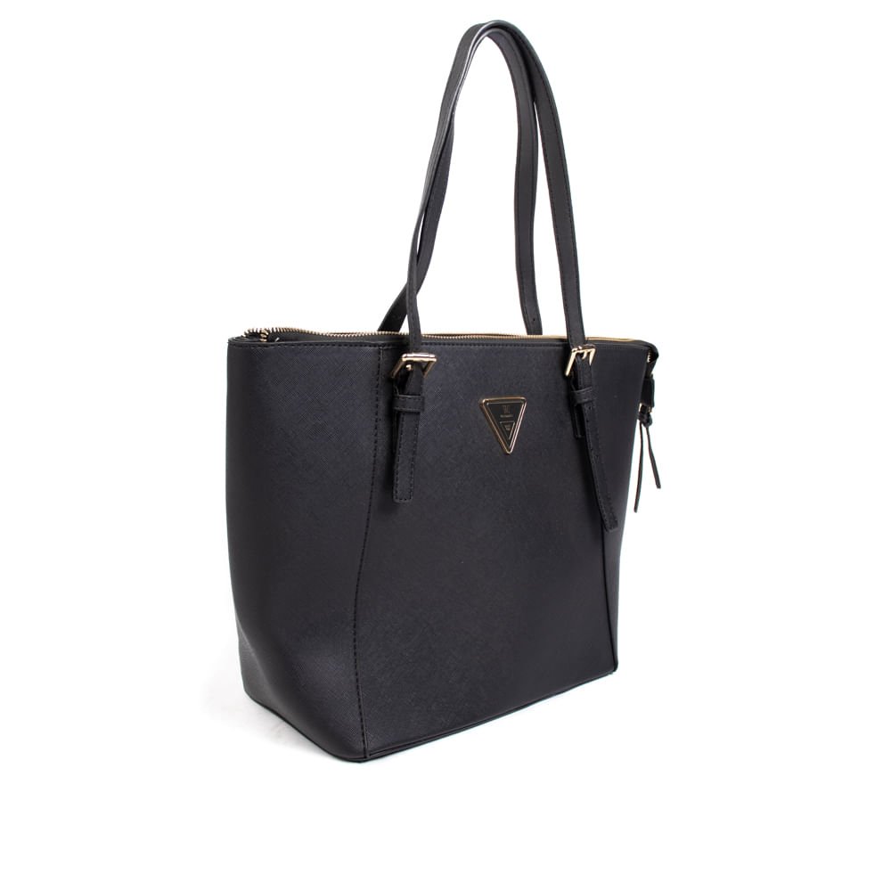 Bolsa Feminina WJ Média Alça Ombro Texturizada Preto Preto 3