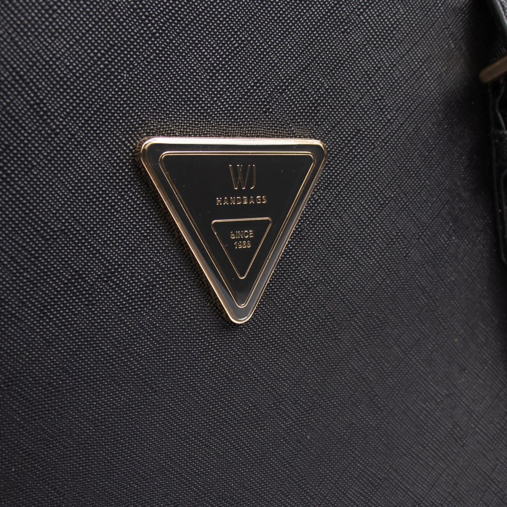 Bolsa Feminina WJ Média Alça Ombro Texturizada Preto Preto 4