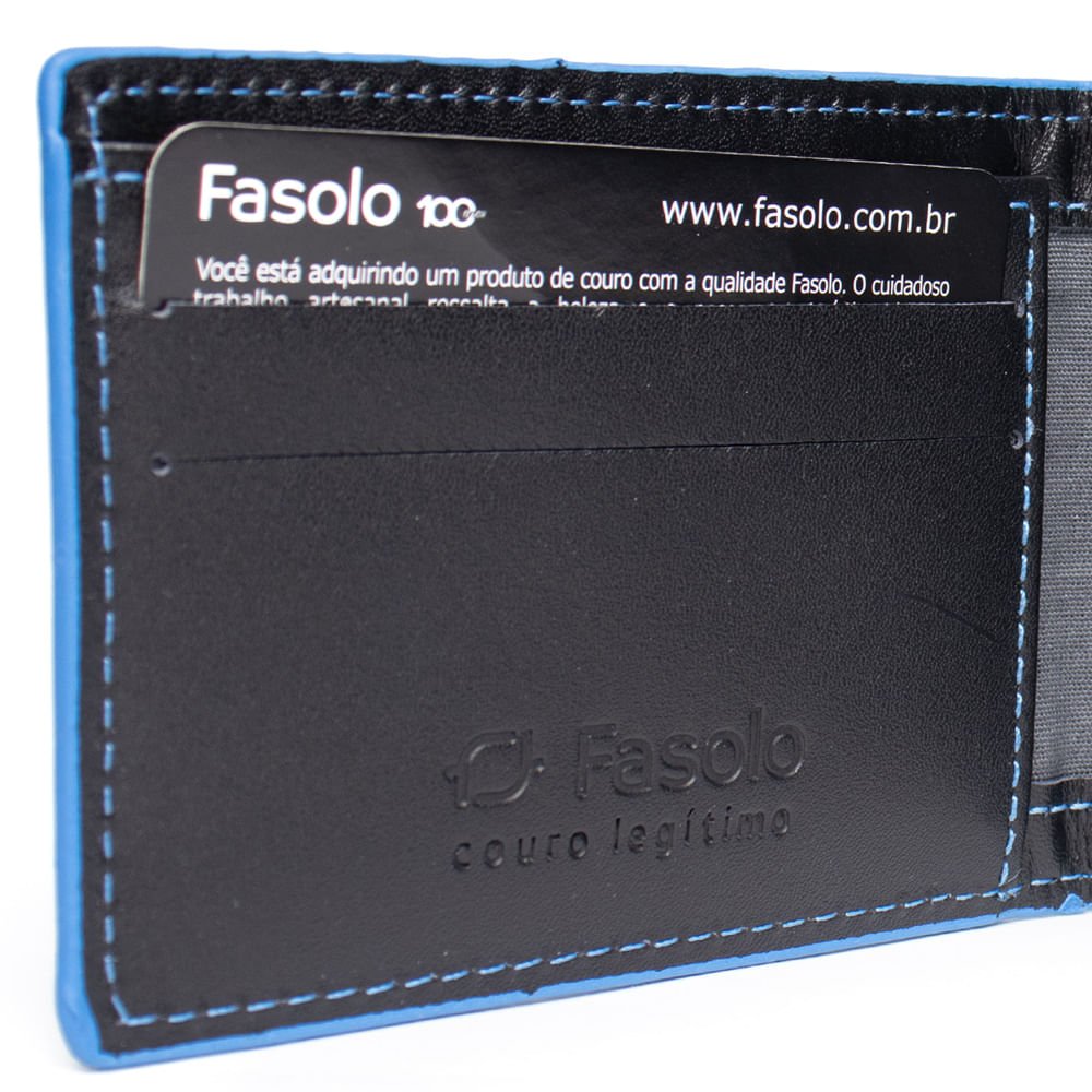 Carteira Masculina Fasolo K872033144 Couro Slim Preto Preto 4