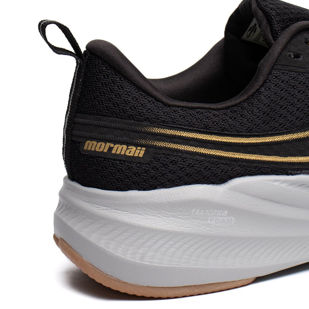 Tênis Masculino Mormaii Movii Corrida Treino Preto/Dourado Preto 8