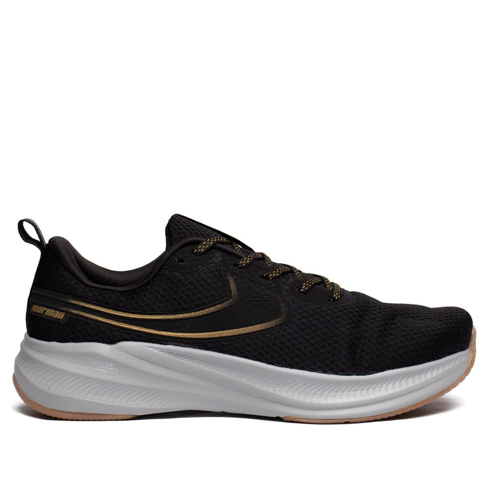 Tênis Masculino Mormaii Movii Corrida Treino Preto/Dourado