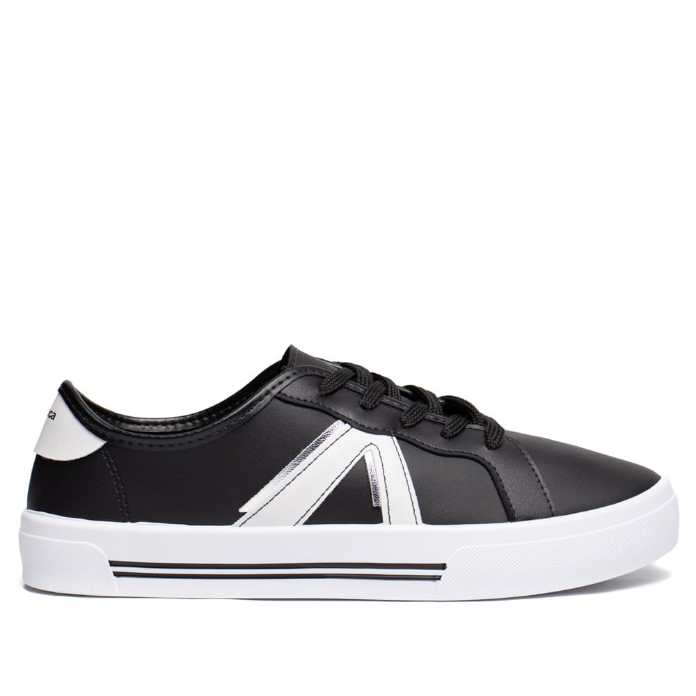 Tênis Feminino Moleca Napa Sardenha Casual Preto/Branco