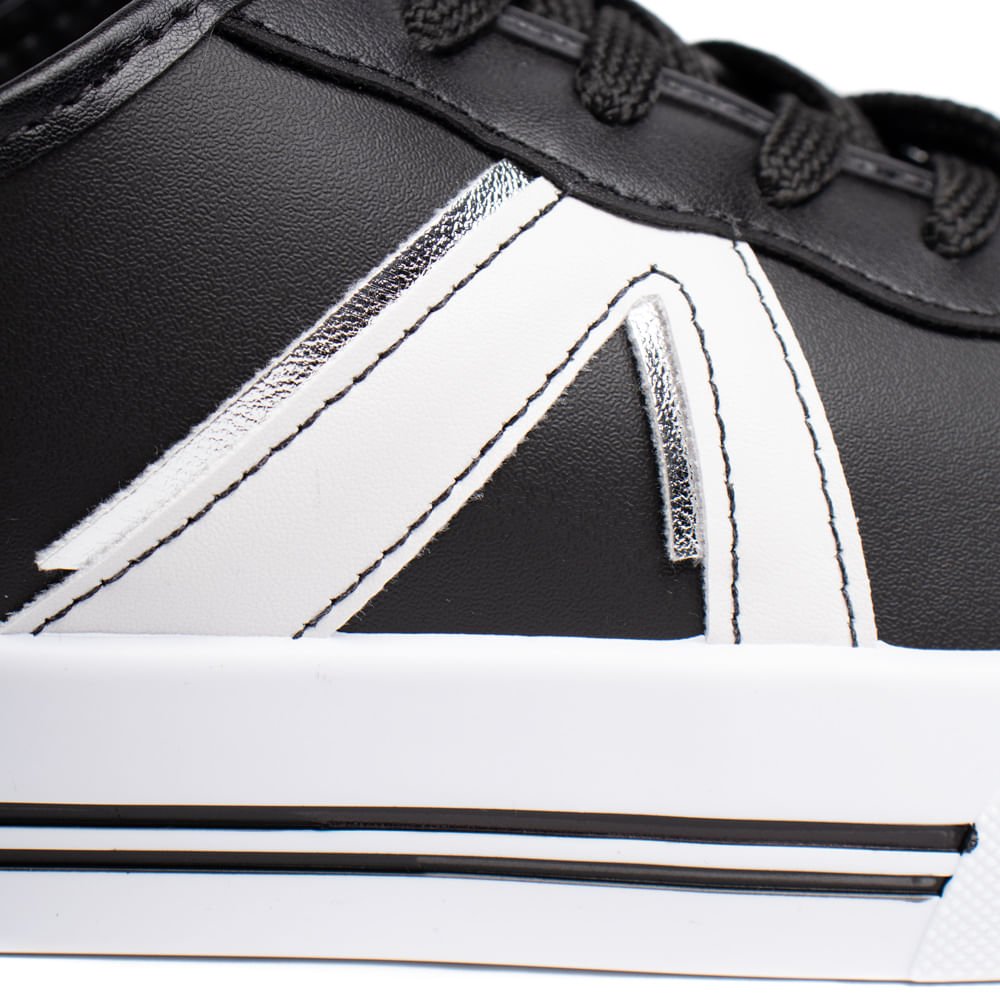 Tênis Feminino Moleca Napa Sardenha Casual Preto/Branco Preto 6