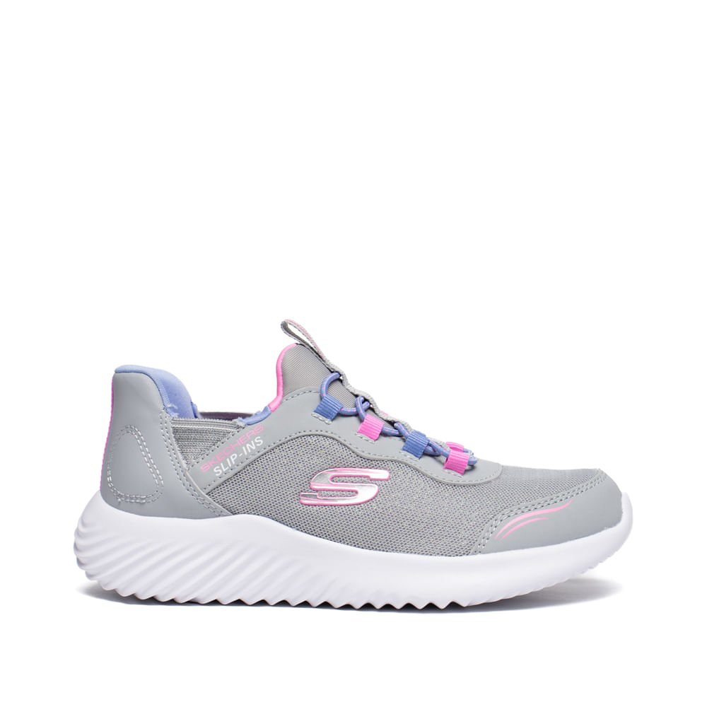 Tênis Infantil Skechers Bounder Simple Cute Conforto Cinza/R