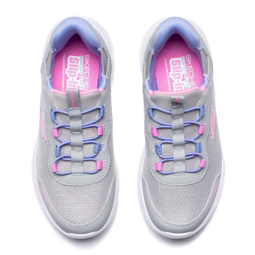 Tênis Infantil Skechers Bounder Simple Cute Conforto Cinza/R Cinza 4