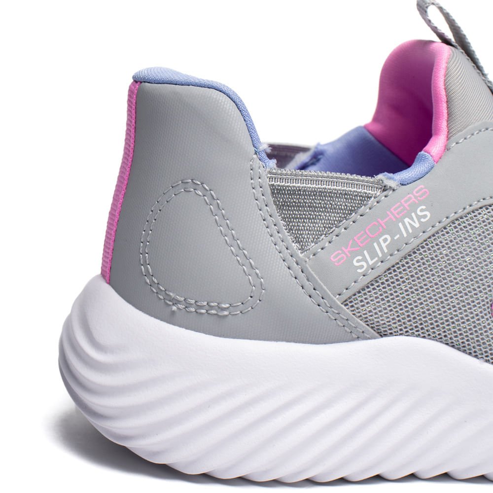 Tênis Infantil Skechers Bounder Simple Cute Conforto Cinza/R Cinza 8