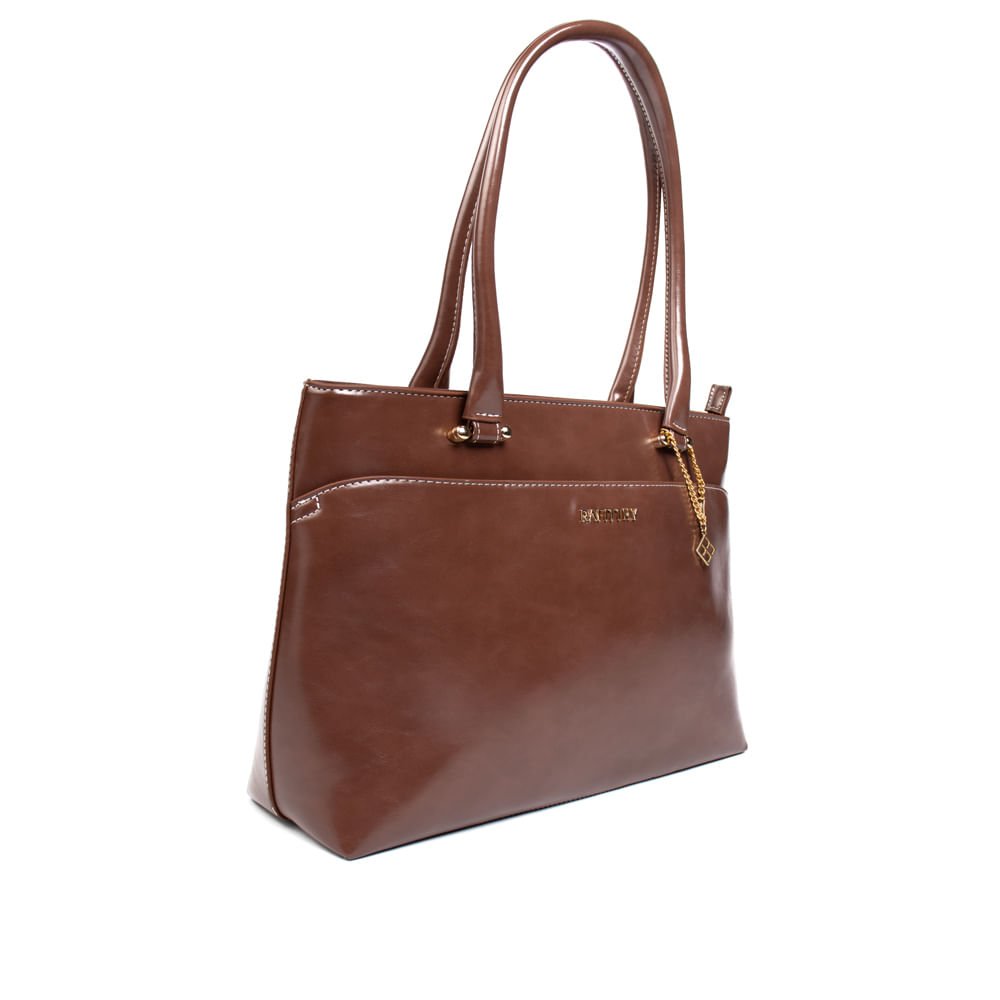 Bolsa Feminina Rafitthy Tote Grande Verniz Marrom Marrom 3