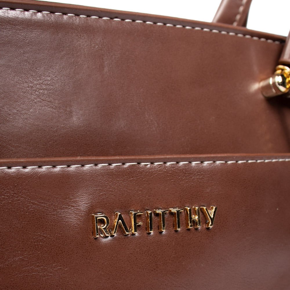 Bolsa Feminina Rafitthy Tote Grande Verniz Marrom Marrom 6