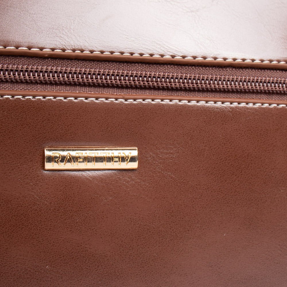 Bolsa Feminina Rafitthy Tote Grande Verniz Marrom Marrom 7
