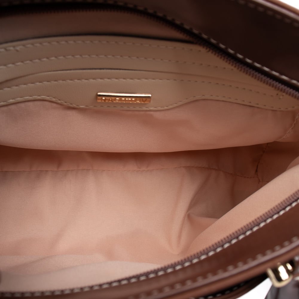 Bolsa Feminina Rafitthy Tiracolo Média Verniz Marrom/Dourado Marrom 6