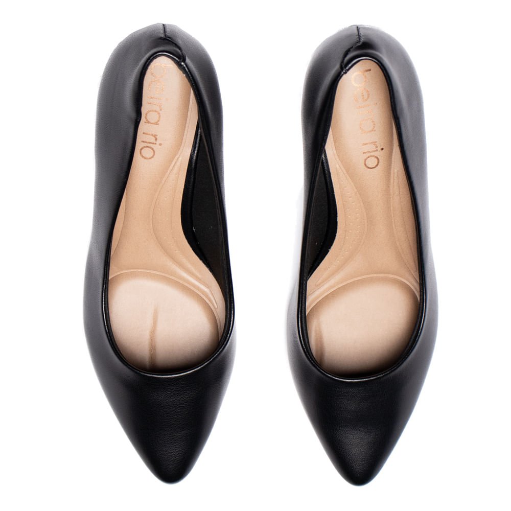 Sapato Feminino Beira Rio Scarpin Salto Fino Preto Preto 4