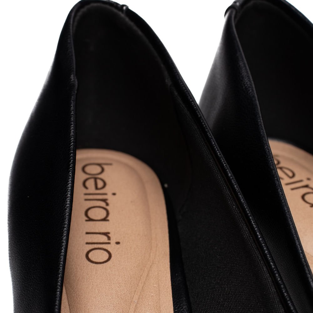 Sapato Feminino Beira Rio Scarpin Salto Fino Preto Preto 6