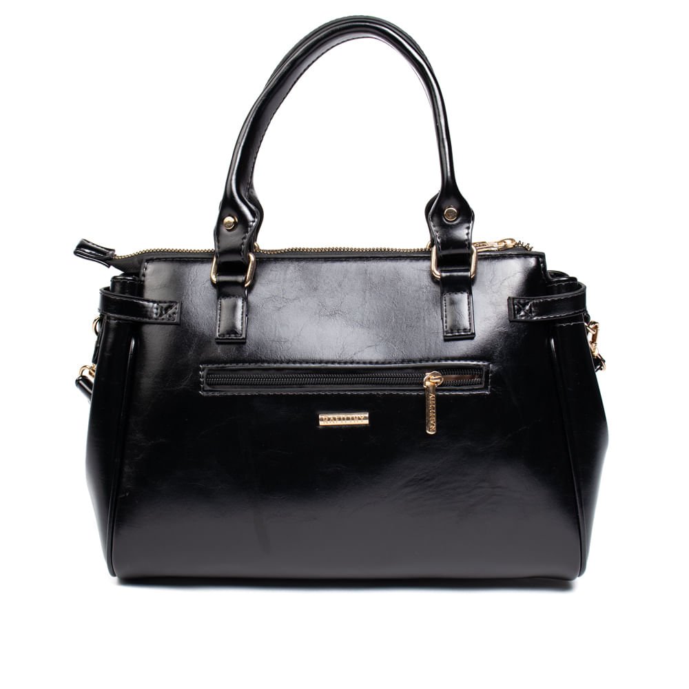 Bolsa Feminina Rafitthy Tiracolo Média Verniz Preto Preto 2