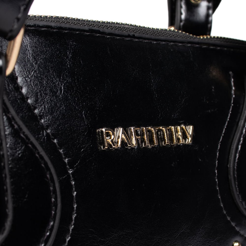 Bolsa Feminina Rafitthy Tiracolo Média Verniz Preto Preto 4