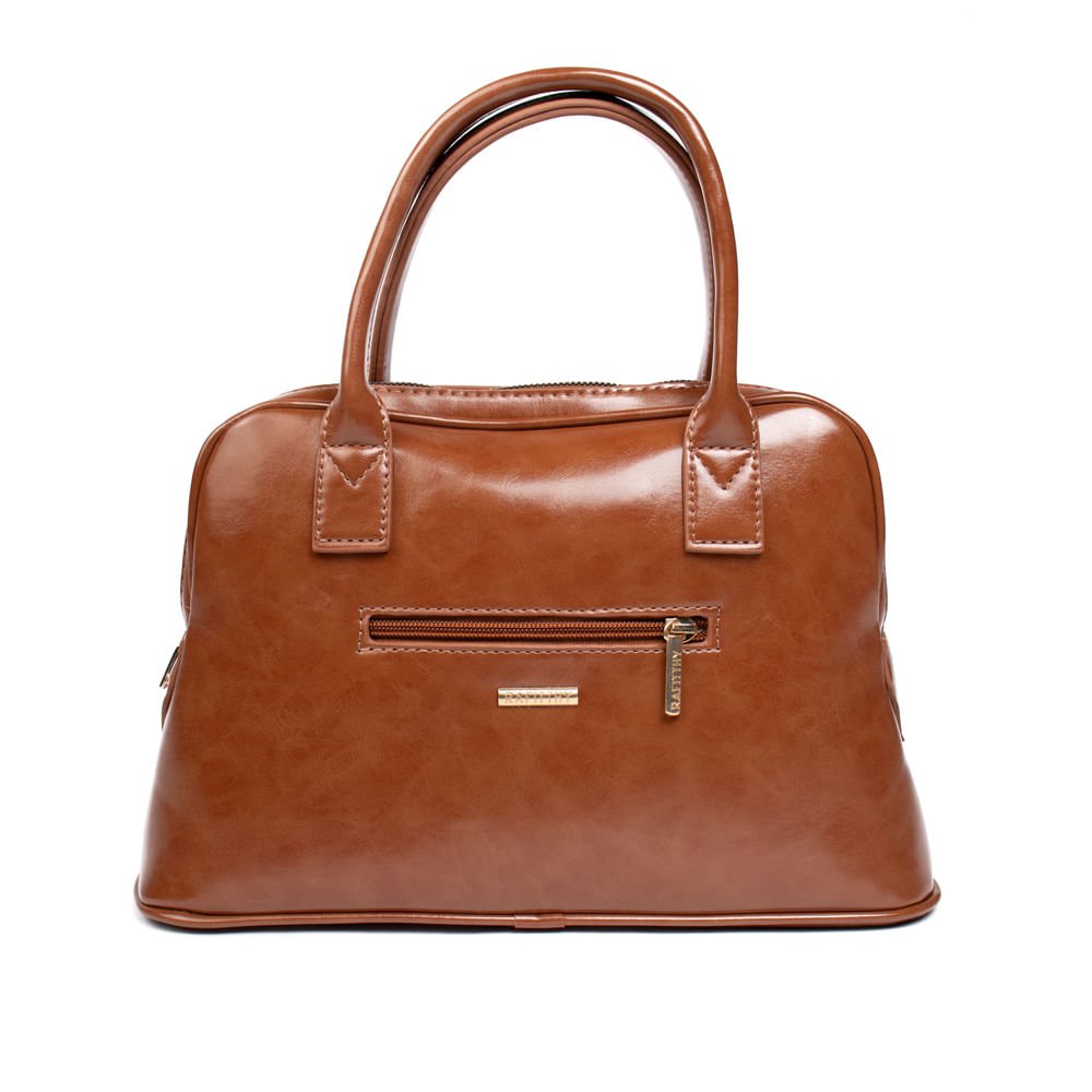 Bolsa Feminina Rafitthy Tiracolo Média Verniz Caramelo Marrom 2