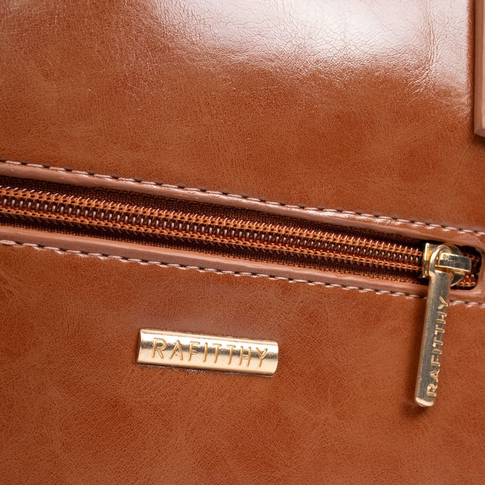 Bolsa Feminina Rafitthy Tiracolo Média Verniz Caramelo Marrom 6
