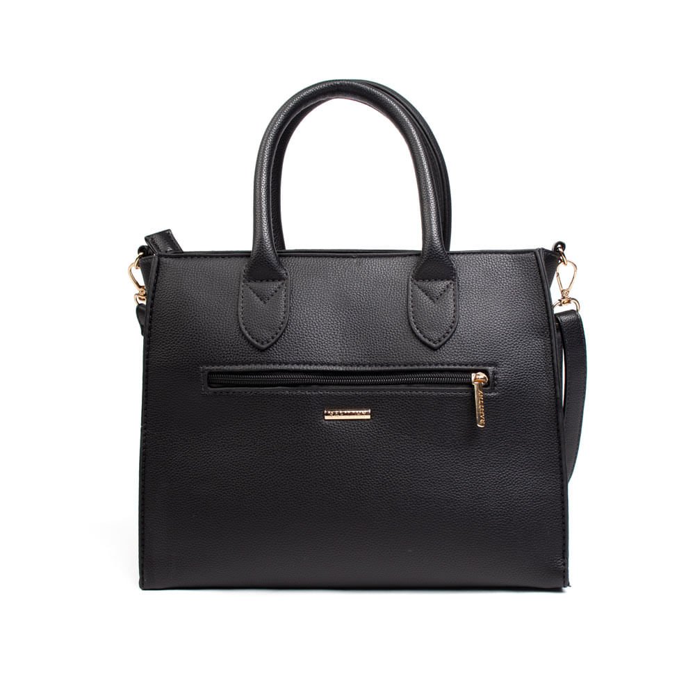 Bolsa Feminina Rafitthy Tote Média Preto Preto 2