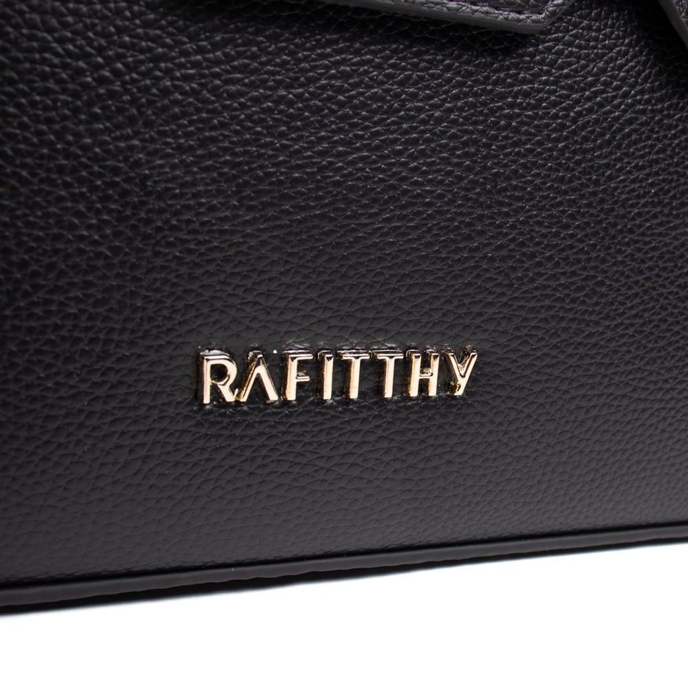 Bolsa Feminina Rafitthy Tote Pequena Preto Preto 4