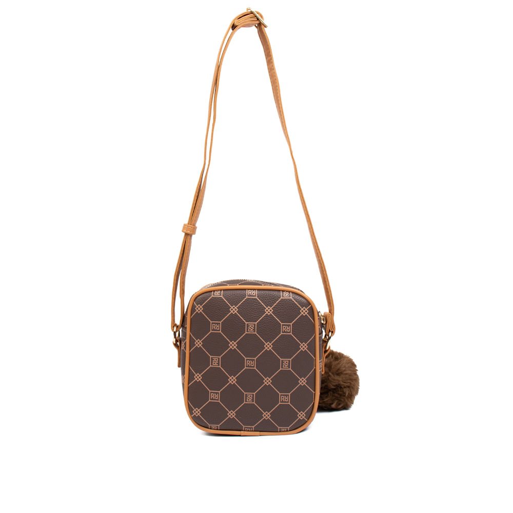 Bolsa Feminina Rafitthy Shoulder Bag Pompom Pequena Marrom Marrom 2