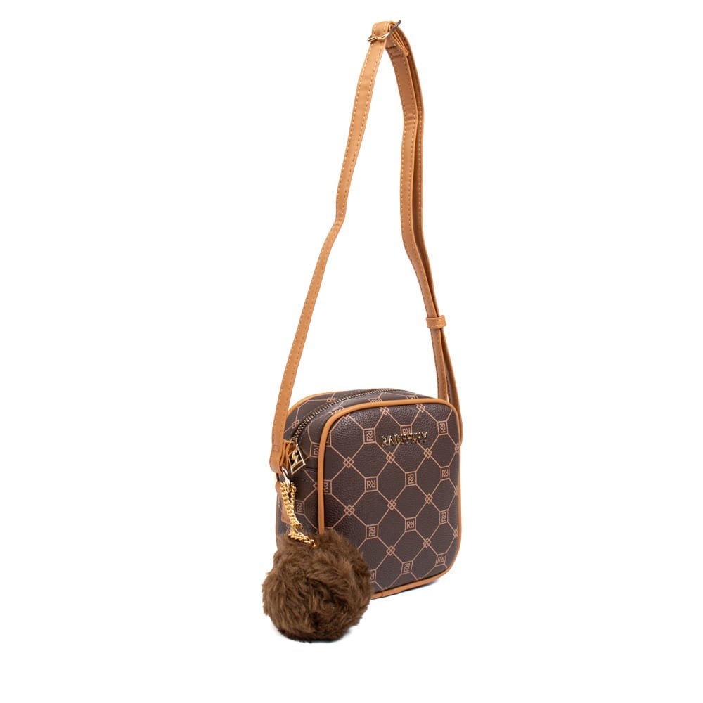 Bolsa Feminina Rafitthy Shoulder Bag Pompom Pequena Marrom Marrom 3