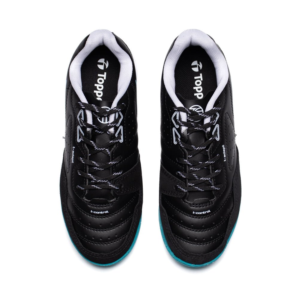 Chuteira Futsal Infantil Topper Dominator Club V Preto/Azul Preto 4
