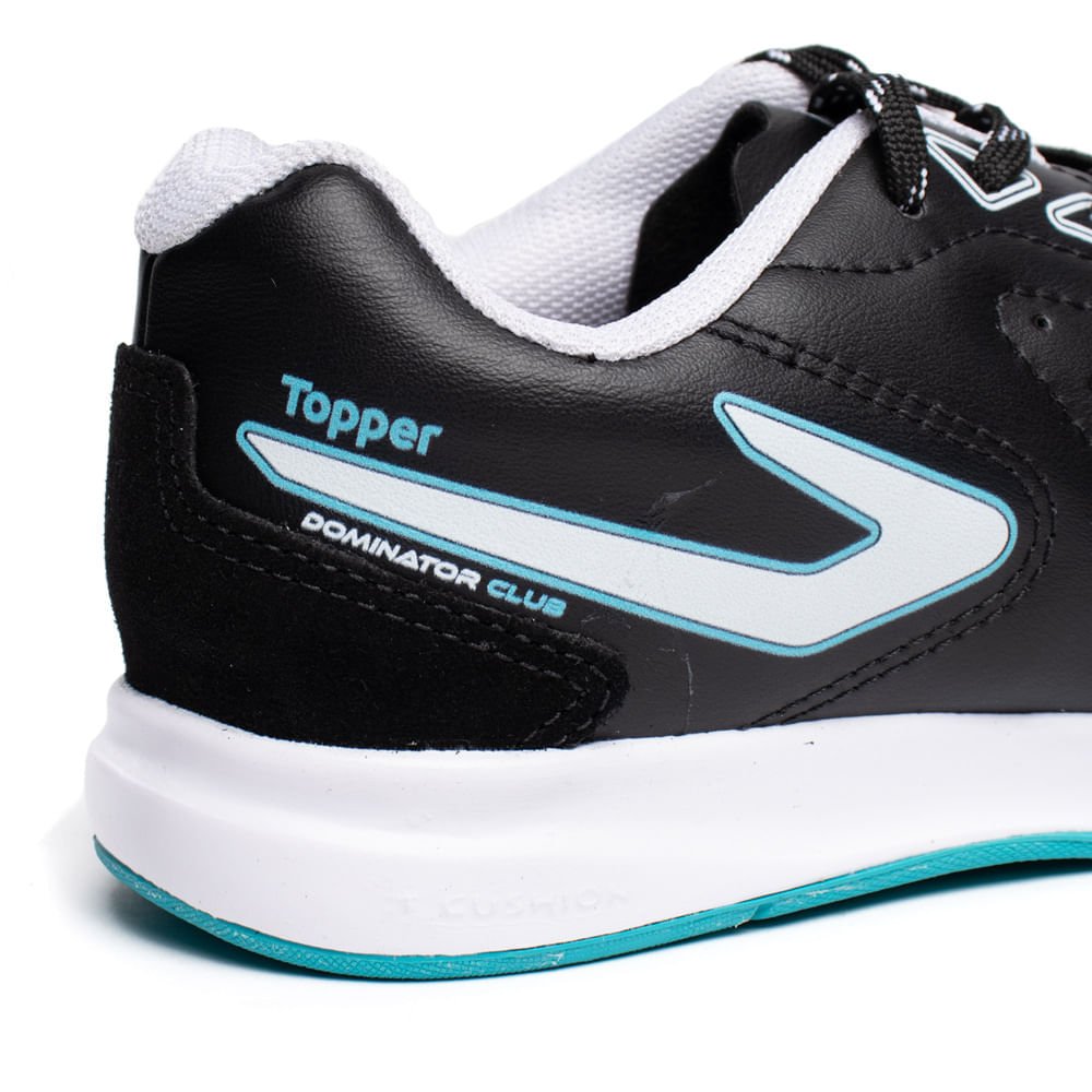 Chuteira Futsal Infantil Topper Dominator Club V Preto/Azul Preto 5