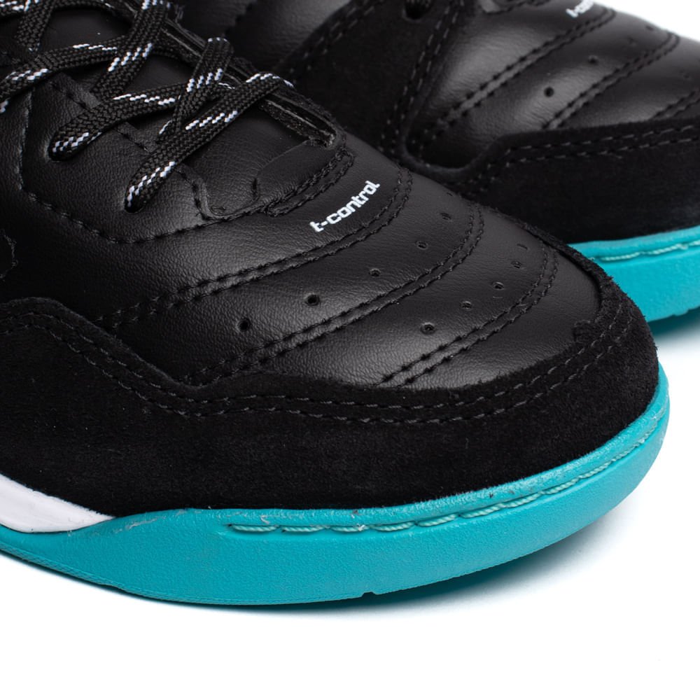 Chuteira Futsal Infantil Topper Dominator Club V Preto/Azul Preto 6