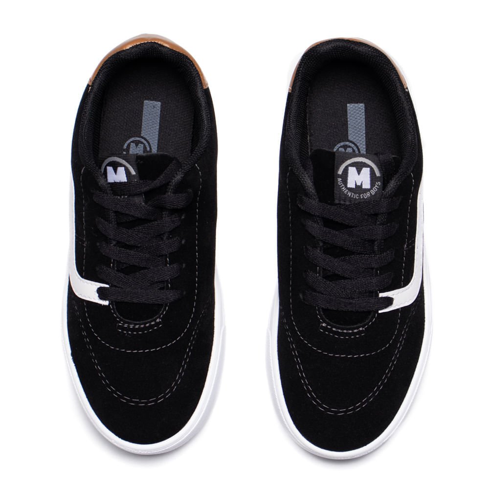 Tênis Infantil Molekinho Camurça Slip On Preto/Branco Preto 4