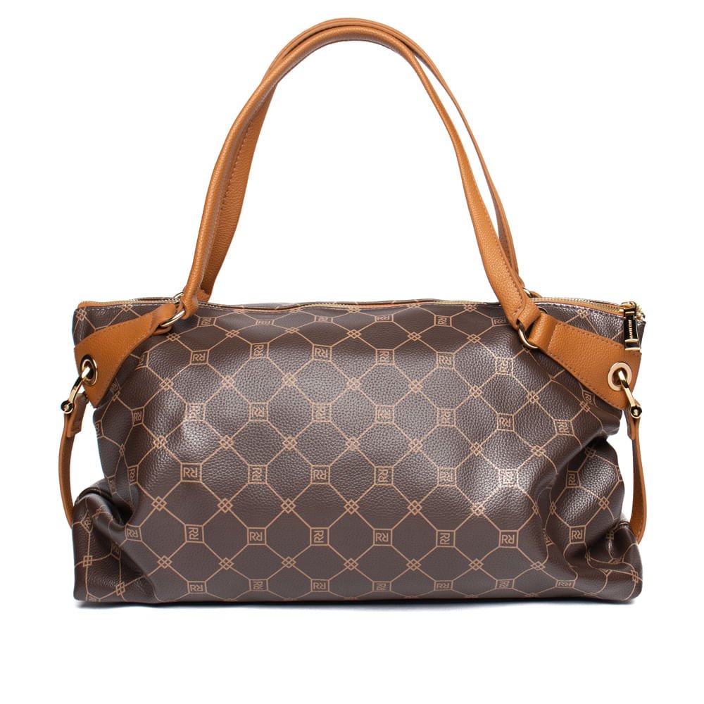 Bolsa Feminina Rafitthy Tote Grande Monograma Marrom Marrom 2