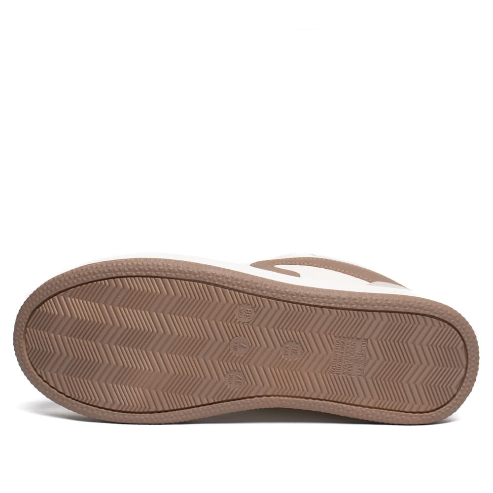 Tênis Feminino Via Marte Casual Solado Caixa Branco/Marrom Bege 2